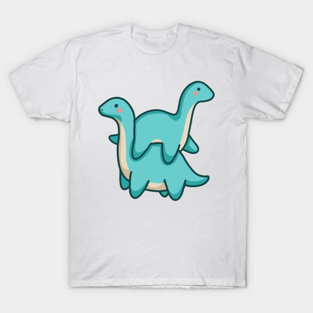 Stacked dinos, long neck, Dinosaurus. T-Shirt by hugadino